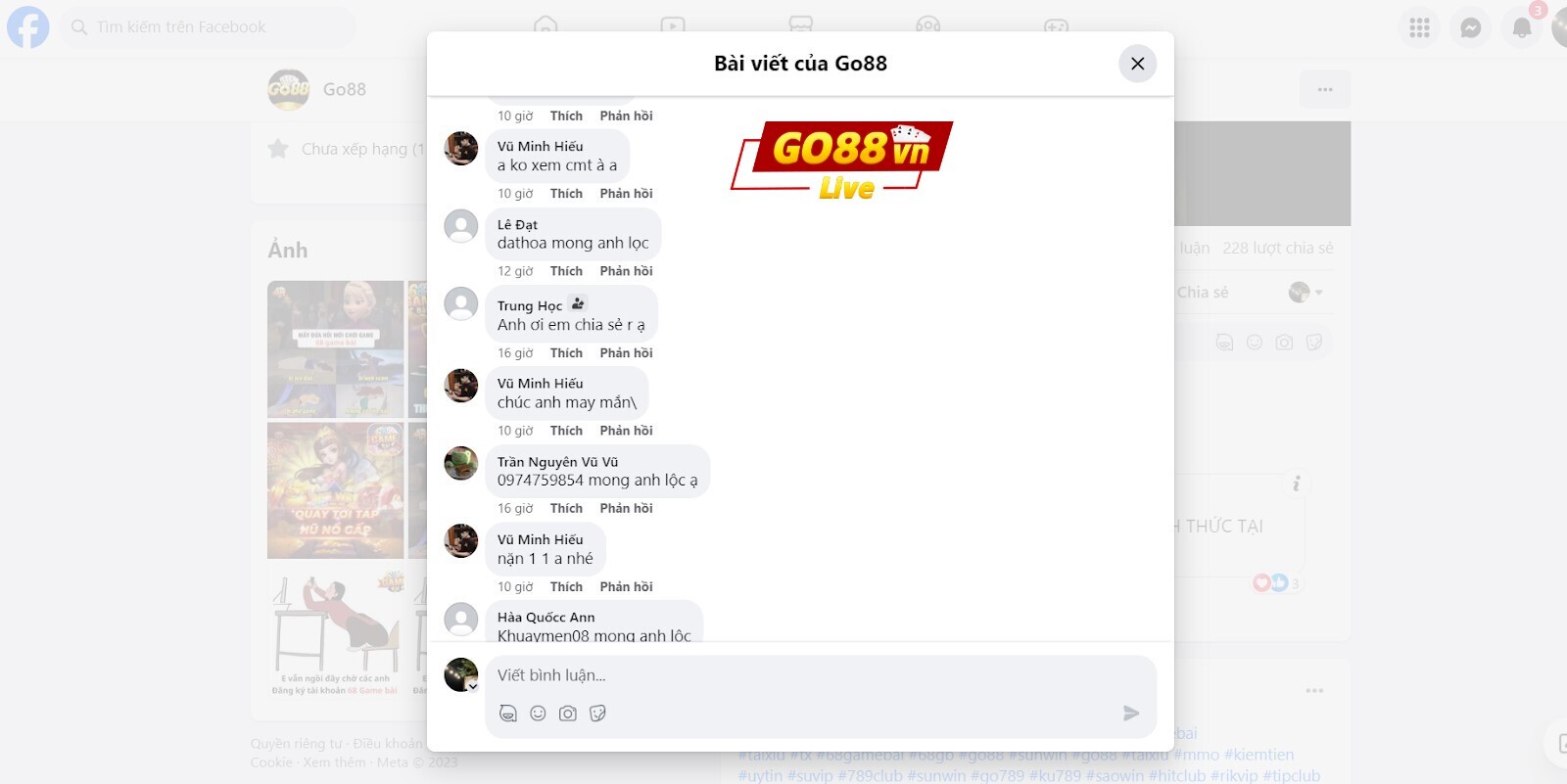 Go88 được nhiều anh em bàn luận trên nền tảng Facebook 